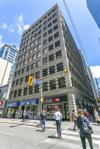 Perspective shot of Dream Office's 6 Adelaide Street on a sunny blue sky day.
