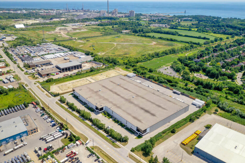 Aerial image of Dream Industrial Warehouse Building in Oakville Ontario